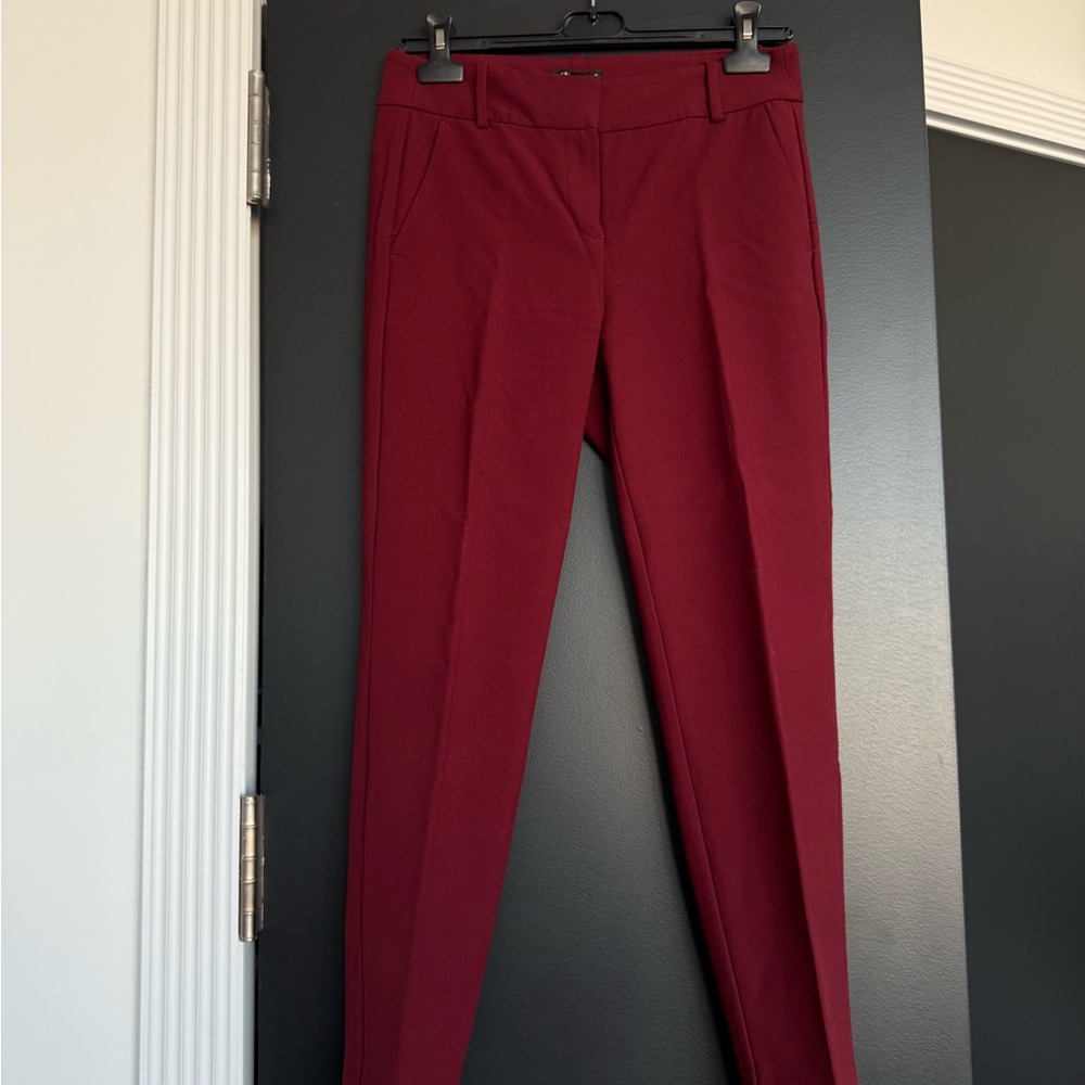 JCREW Burgundy Straight Pants, Size 2